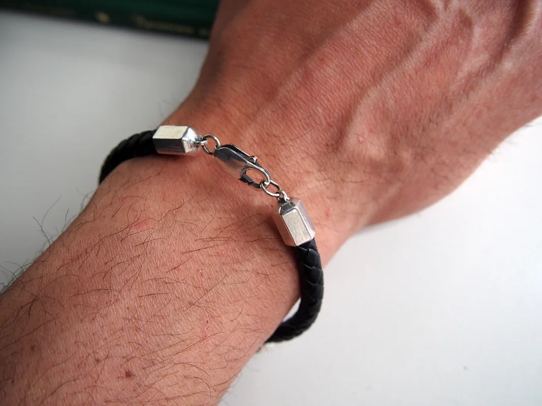 Men's leather bracelet with prayers